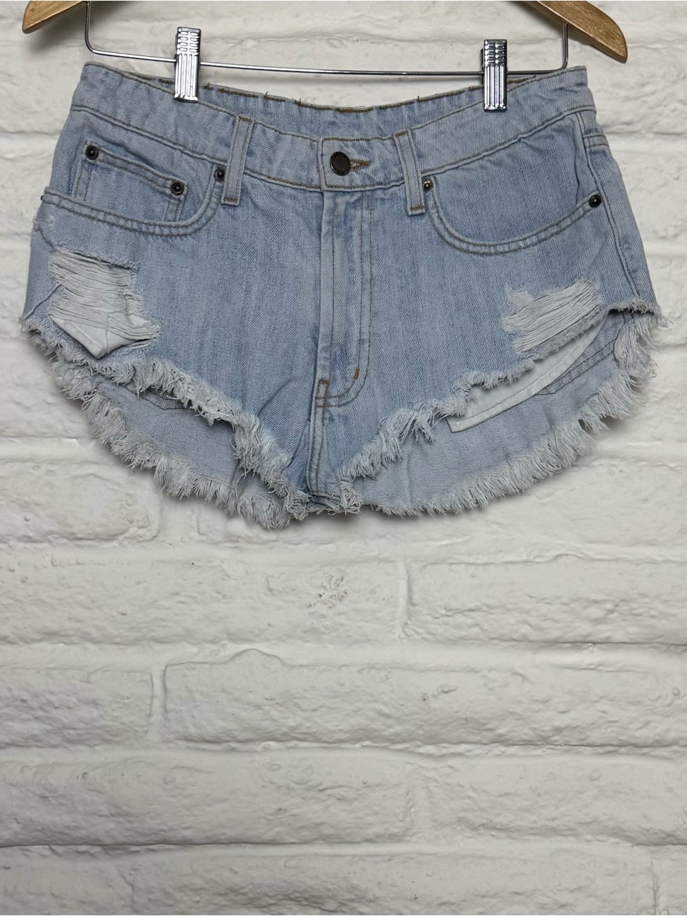 Carmar Light Blue Distressed Denim Cutoff Shorts